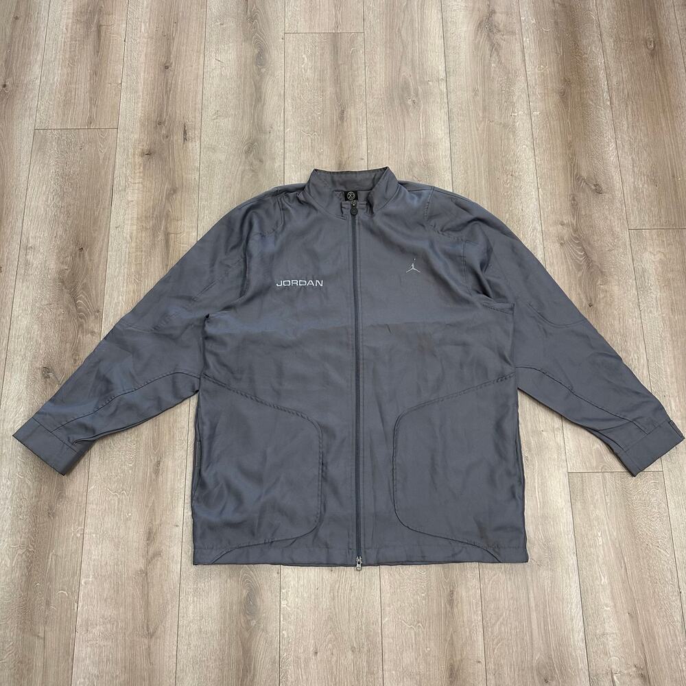 Vintage 2000s Jordan Brand Zip Up Jacket Gray XXL 2XL B13